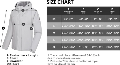 Miniatura 8 de Little Donkey Andy Chaqueta impermeable de esquí y snowboard para mujer, abrigo cálido resistente al viento con capucha desmontable