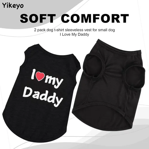 Miniatura 4 de Paquete de 2 camisetas sin mangas para perros pequeños, camiseta sin mangas para perros pequeños, camiseta sin mangas transpirable con texto