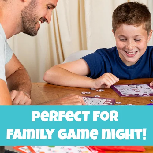 Miniatura 4 de Chuckle & Roar Family Bingo - Juego educativo de bingo para niños de 3 a 6 años Cuatro juegos en uno: animales, alfabeto, palabras y números