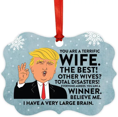 Miniatura 23 de Andaz Press Divertido presidente Donald Trump Fancy Frame Recuerdo Adorno de Navidad Regalo de mordaza, Perra fantástica, 1 paquete, ideas de regalo