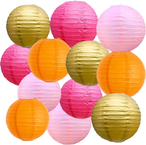 Miniatura 44 de BEISHIDA Faroles de Papel Blancos de 12 Pulgadas Decorativos Chinos/Japoneses Colgantes Redondos de Papel Lámparas para Cumpleaños, Bodas, Navidad