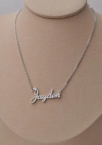 Miniatura 4 de Aoloshow Collar con nombre personalizado, pulsera y aretes Hecho a medida con cualquier nombre, joyería de acero inoxidable para mujeres, regalo