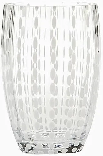 Zafferano Perle - Vaso de cristal transparente hecho a mano, 32 h 4.291 in d 2.795 in, 6 piezas, transparente Claro