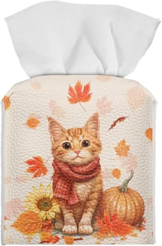 Miniatura 18 de Lindas decoraciones de ajolote con estampado de animales, caja de pañuelos de cuero, soporte de Navidad, organizador de papel de seda impermeable