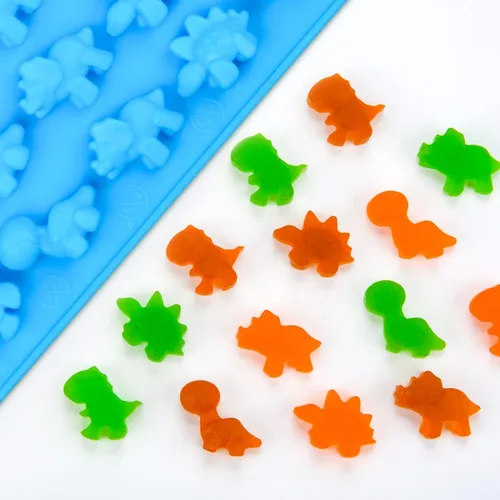 Miniatura 3 de Moldes de gomitas, moldes de silicona para gomitas con 2 goteros, paquete de 4 moldes de silicona para caramelos