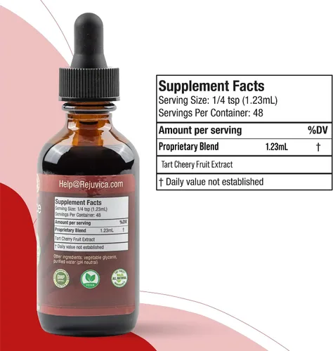 Miniatura 9 de Rejuvica Health Cherry Force - Extracto avanzado de cereza ácida - Verdaderas cerezas ácidas - Rico en fitonutrientes - Extracto líquido para una