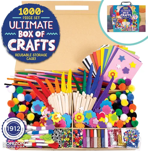 Made By Me Ultimate - Caja de manualidades, actividades de arte y manualidades, juego de 1000 piezas, estuche de almacenamiento, ideal para artes y
