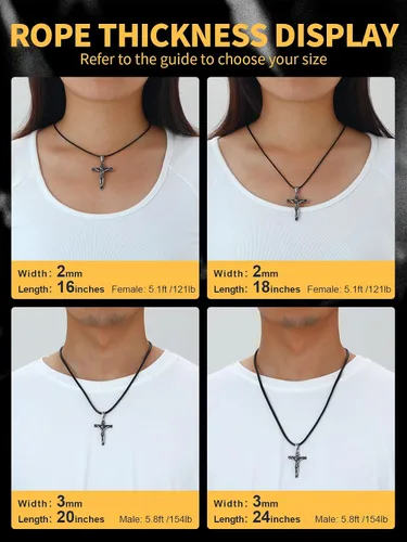 Miniatura 5 de U7 - Collar de cordón de cuero negro y marrón de 2mm 3mm con cierre de acero inoxidable personalizable, cadena de cuerda de cera tejida