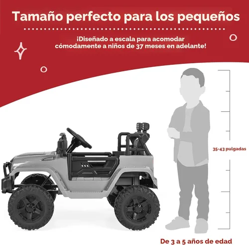 Miniatura 4 de Best Choice Products Camión de juguete para niños de 12 V con control remoto de los padres, suspensión de resorte, luces LED, puerto AUX - Gris Gris