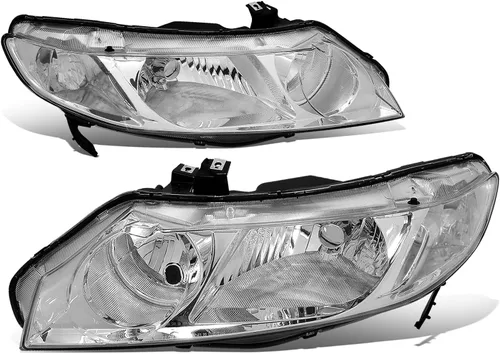 Miniatura 3 de DNA MOTORING Conjunto de faros delanteros compatible con Honda Civic 33101SNAA02, 33151SNAA02, HO2503125, HO2503125, HO2502125, negro/ámbar