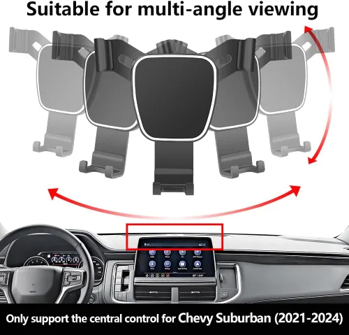 Miniatura 5 de Soporte de teléfono para auto organizador de consola central para Chevy Suburban 2021 2022 2023 2024, Tahoe 2021-2024, GMC Yukon 2021-2024 SLE, SLT