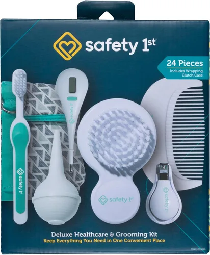 Kit de cuidado y aseo de la salud Deluxe Safety 1st para bebé, Pirámides Aqua, Esenciales para bebés recién nacidos, Talla única, 24 piezas