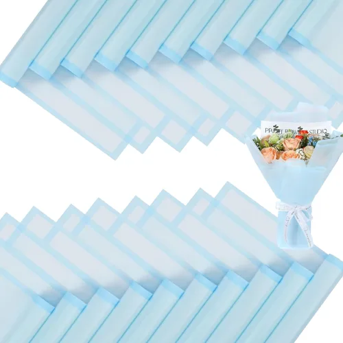 Miniatura 14 de FUHITIM - 20 hojas de papel impermeable para suministros de florista, envoltura de ramos de flores y regalos de bodas, cumpleaños, bricolaje