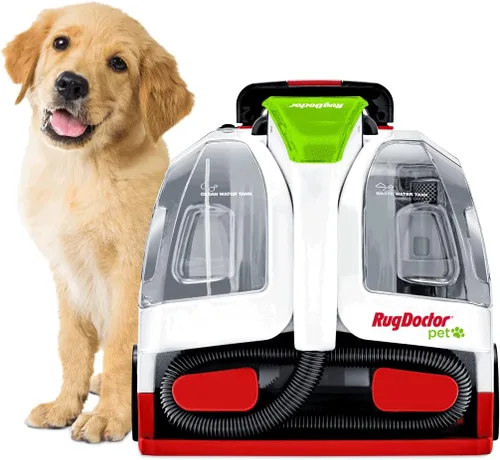 Rug Doctor Limpiador de manchas portátil para mascotas, 2 veces más potencia de succión, máquina limpiadora ligera de alfombras para mascotas,