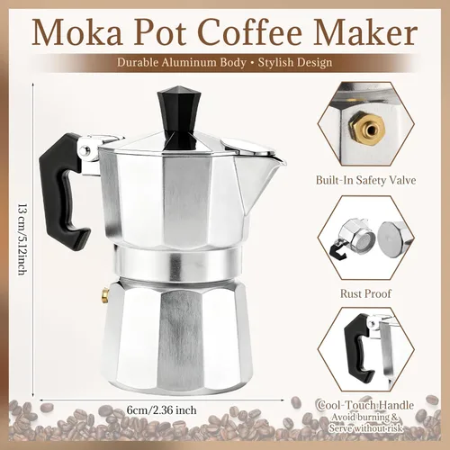 Miniatura 3 de 4 piezas de cafetera espresso a granel (1 taza de 1.7 fl oz), un bebé está preparando café, regalos de baby shower, invitados de boda, regalos
