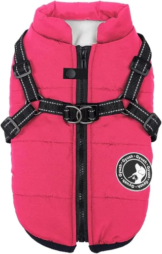 Miniatura 12 de Jinpet - Abrigo con arnés reflectante de invierno para perro, tela polar impermeable, chaqueta con cremallera, para cachorros, perros pequeños, Verde