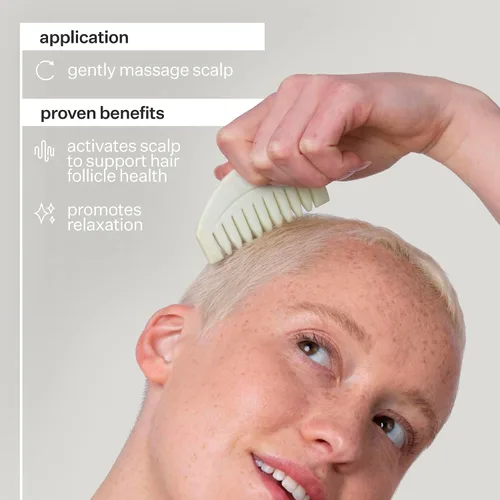 Miniatura 3 de Act+ Acre Herramienta de cuero cabelludo Gua Sha – Peine de mano de dientes anchos – Herramienta perfecta de masajeador de piedra natural – Estimula