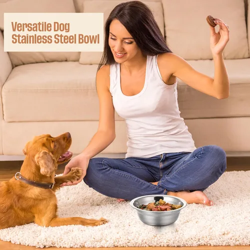 Miniatura 6 de Zhehao 30 cuencos de acero inoxidable para perros, recipientes de metal para alimentos y agua de repuesto para perros, cuencos ligeros para mascotas