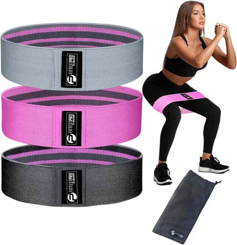 Miniatura 11 de Fittest Pro by Limm Resistance Bands for Legs and Butt, Fabric Exercise Loop Bands Yoga, Pilates, Rehab, Fitness and Home Workout, Strength Bands