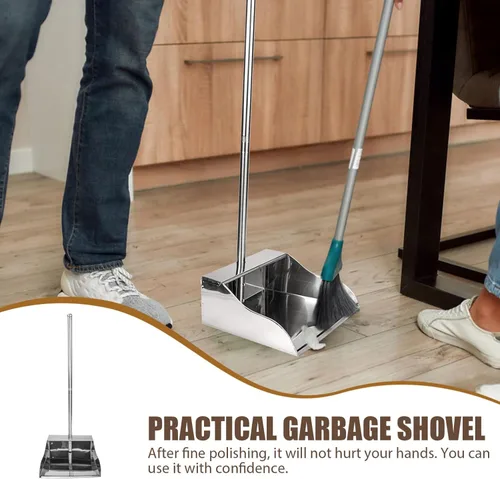 Miniatura 5 de Recogedor Limpieza del Hogar Vertical de Pie Sartén Oficina Cocina Lobby Contenedor de Basura Manija