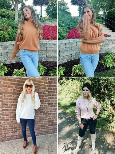 Miniatura 7 de ZESICA Women's 2024 Fall Long Sleeve Crew Neck Solid Color Cable Knit Chunky Casual Oversized Pullover Sweater Tops