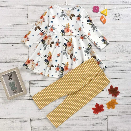 Miniatura 4 de Conjunto de ropa floral para bebés y niñas pequeñas, camisa y pantalones, ropa de princesa
