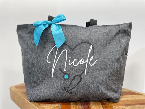 Miniatura 3 de Up2ournecksinfabric LLC Personalized Large Nurse Tote Bag, Custom Gift for Nurse,Customized Tote Bag, Graduation Gift