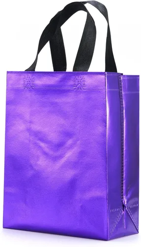 Miniatura 2 de 12 unidades de bolsas de regalo reutilizables no tejidas con asas para recuerdos de fiesta de 8 pulgadas de ancho x 4 pulgadas de largo x 10 Mix