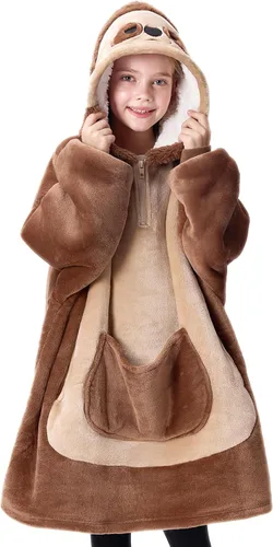 Miniatura 8 de Giggling Getup Manta Vestible con Capucha para Mujeres y Hombres Manta con Capucha Vestible de Forro Polar Sherpa Sudadera Manta Vestible Sherpa