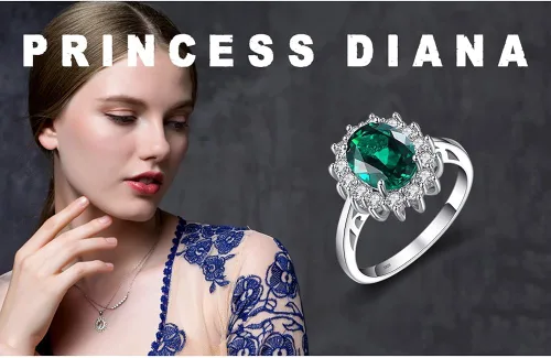 Miniatura 6 de JewelryPalace Princess Diana Kate Middleton Class Gemstone Birthstone Sapphire Halo Engagement Rings for Women, Anniversary 14K White Yellow Rose