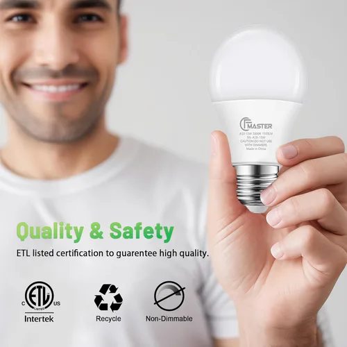 Miniatura 6 de Foco LED A19, bombillas LED equivalentes a 100 W, 15 W, 3000 K, luz blanca cálida, 1500 lúmenes, foco LED no regulable, base estándar E26 para 3000K