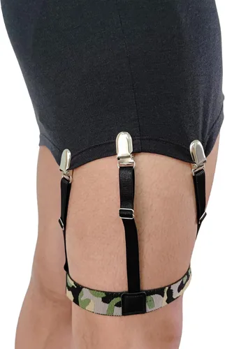 Miniatura 4 de soujkooy 2 pares de estancias para camisa para hombre, soportes ajustables de alta calidad, pantalones de camisa para hombres policía militar