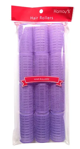 Miniatura 8 de Rizadores de pelo jumbo, multicolor, autoagarre, de nailon, de plástico, herramientas de rizador pegajoso, rizadores de peluquería o peinado rizado