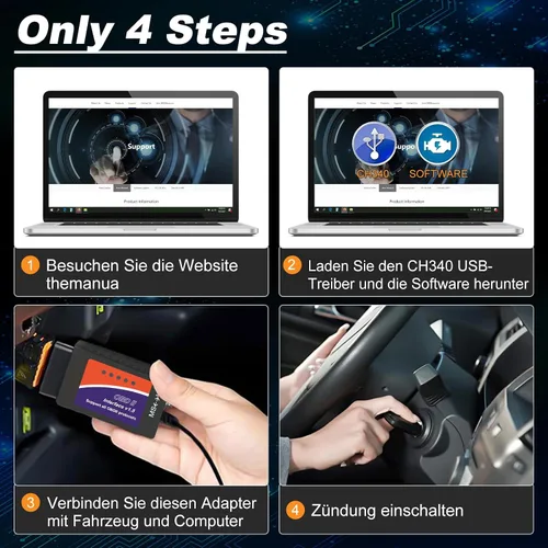 Miniatura 6 de Adaptador USB ELM327 OBD2 Escáner para Windows, herramienta de escaneo de diagnóstico ELMconfig FoCCCus con interruptor MS-Can/HS-Can para vehículos