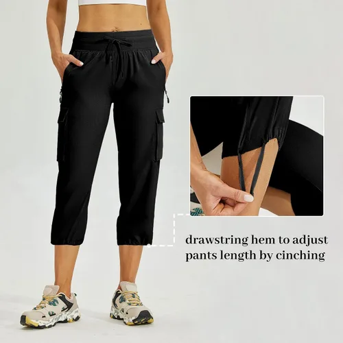 Miniatura 4 de Willit Pantalones de senderismo tipo cargo para mujer, con bolsillos, de secado rápido, ligeros, casuales al aire libre