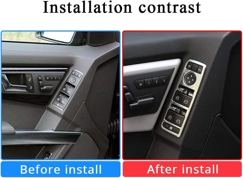 Miniatura 3 de Cubierta de botón de interruptor de elevación de ventana cromada ABS para Mercedes Benz SLK/GLK/G500/A/B/CLA/C W204/GLA/ML/E W212/GLE