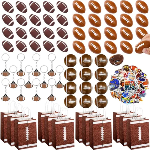 Miniatura 8 de Aoriher Juego de 200 piezas de recuerdos de fiesta deportiva, bolsas de regalo para fiestas deportivas, bolas deportivas de espuma, llaveros