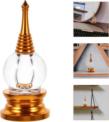 Miniatura 7 de Adornos de estupa, suministros de Buda, estatua de cristal de estupa acrílica, torre budista de Sarira, estatua zen, decoración de meditación