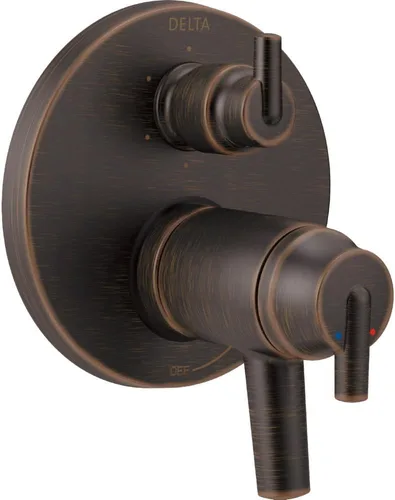 Miniatura 6 de DELTA FAUCET T27T859, cromo Trinsic Contemporary TempAssure serie 17T Moldura de válvula con desviador integrado de 3 ajustes Cromado