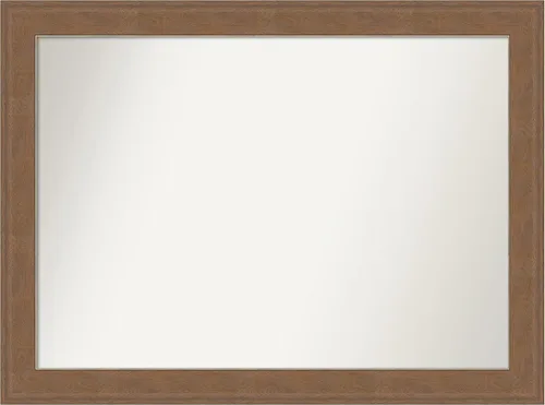Miniatura 261 de Amanti Art Espejo de baño marrón para sobre el fregadero, 25 x 25 pulgadas, hecho a medida, espejo de tocador cuadrado marrón medio, marco de madera