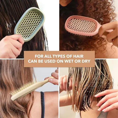 Miniatura 6 de TADA Natural Beauty - Cepillo desenredante para cabello rizado, grueso, ondulado y fino, agujeros de ventilación para secado rápido y peinado