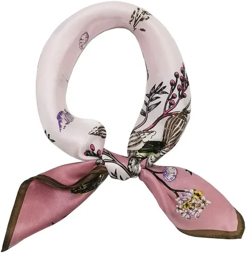 FONYVE Bufandas 100% de seda de morera para mujer, bufanda cuadrada ligera de satén para la cabeza, bufanda pequeña de seda para dormir, 21 x 21