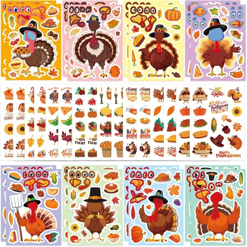 Miniatura 8 de Make-a-face - Adhesivo de Navidad para niños, 32 hojas para mezclar y combinar con Papá Noel, reno, pingüino, oso polar y elfo, manualidades