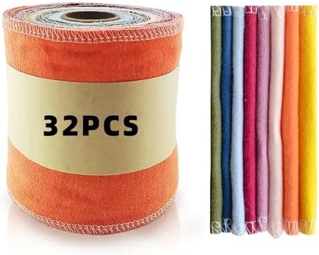 Miniatura 8 de Papel higiénico reutilizable – Toallas de bidé reutilizables de algodón, rollo de toallas absorbentes lavables y sin papel, 64 toallitas lavables
