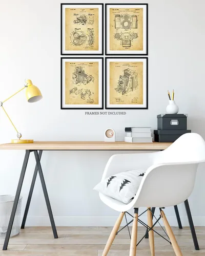Miniatura 4 de Govivo Patente de cámara antigua: un conjunto de cuatro patentes de equipos de fotografía para decoración de pared impresiones con fondos sepia