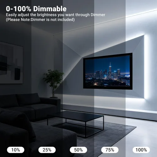 Miniatura 3 de DAYBETTER 16.4FT Tira de luces LED COB regulable, luces LED de alta luminosidad, 6500K blanco brillante de luz diurna, 24V, 140 LEDs, cinta LED Luz