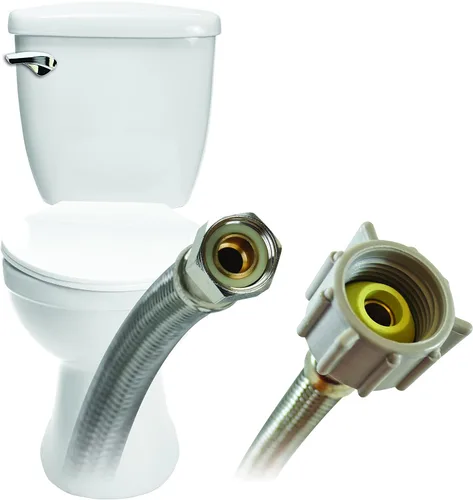 Miniatura 3 de Fluidmaster B1T06 - Conector de inodoro de acero inoxidable trenzado, rosca de compresión hembra de 3/8 x rosca hembra de 7/8, 6 pulgadas de longitud