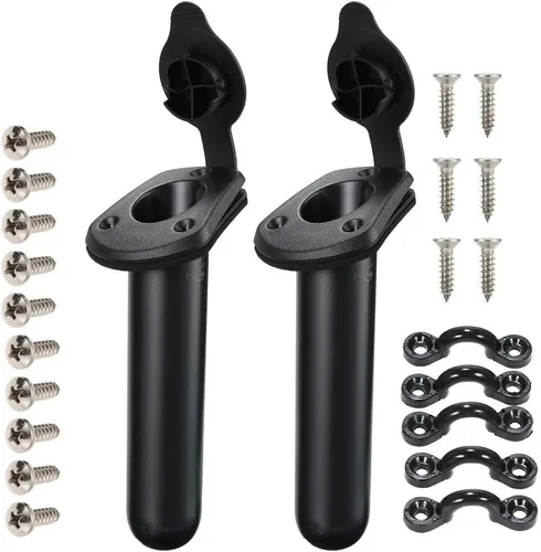 Miniatura 3 de 2 soportes para caña de pescar de kayak y 2 clips de soporte de paleta de kayak (incluyendo tornillos) para kayak, barco de pesca, canoa y aparejos