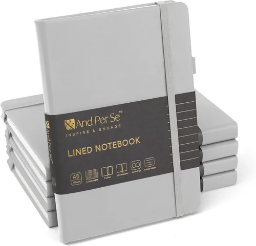 Miniatura 67 de &And Per Se - Cuaderno en blanco, 160 páginas, 5.7 x 8 pulgadas, cuaderno de rayas estrechas con papel grueso para escribir, cuaderno de tapa dura