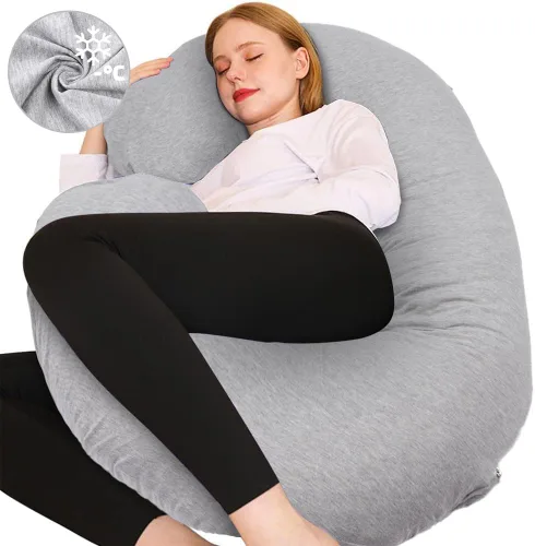 Almohada de embarazo Chilling Home, almohada de cuerpo completo en forma de C para maternidad para mujeres de 55 pulgadas, almohadas de embarazo